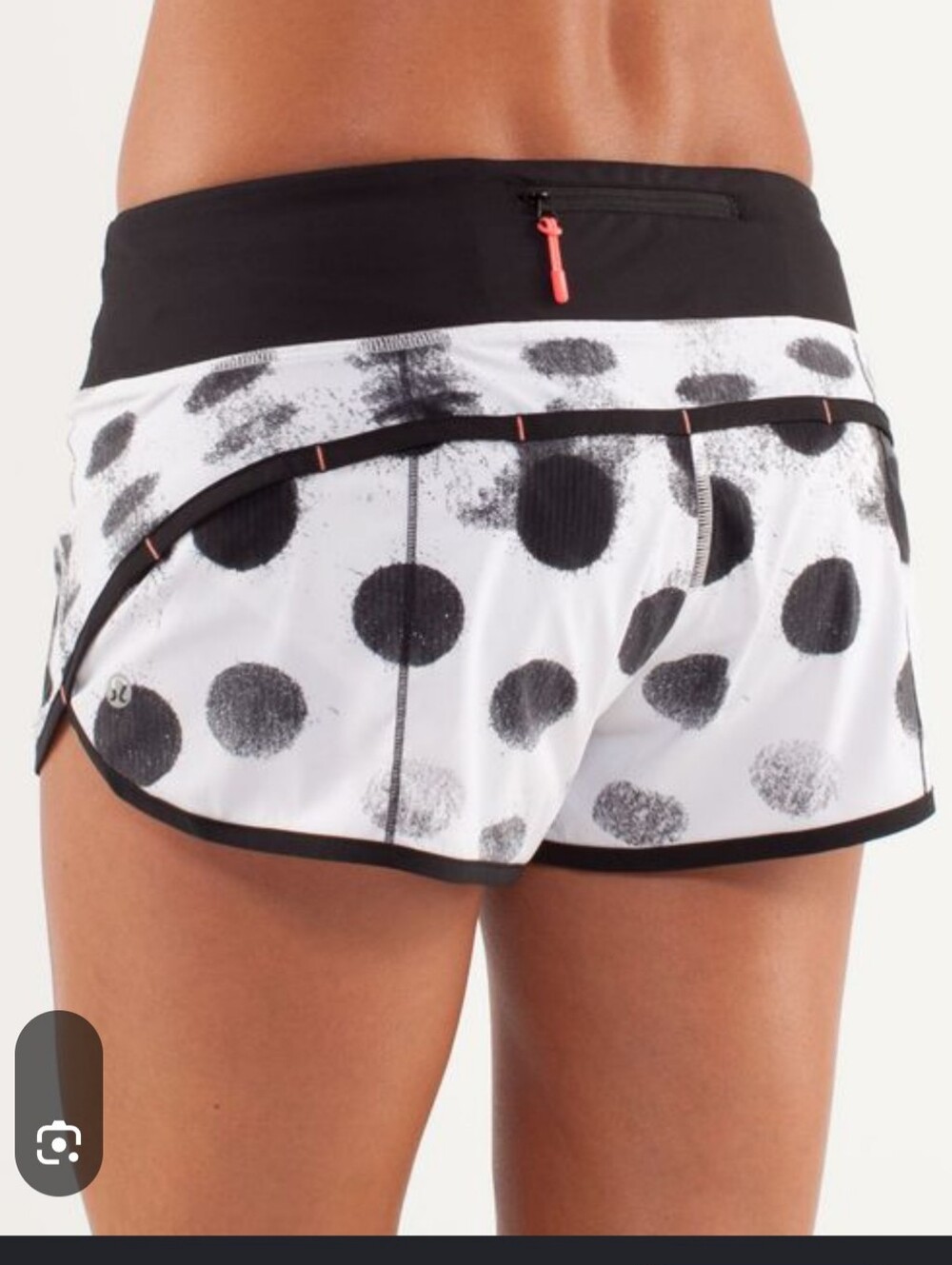 Lululemon Speed Short Black And White Polka Dot Sz 2 Excellent